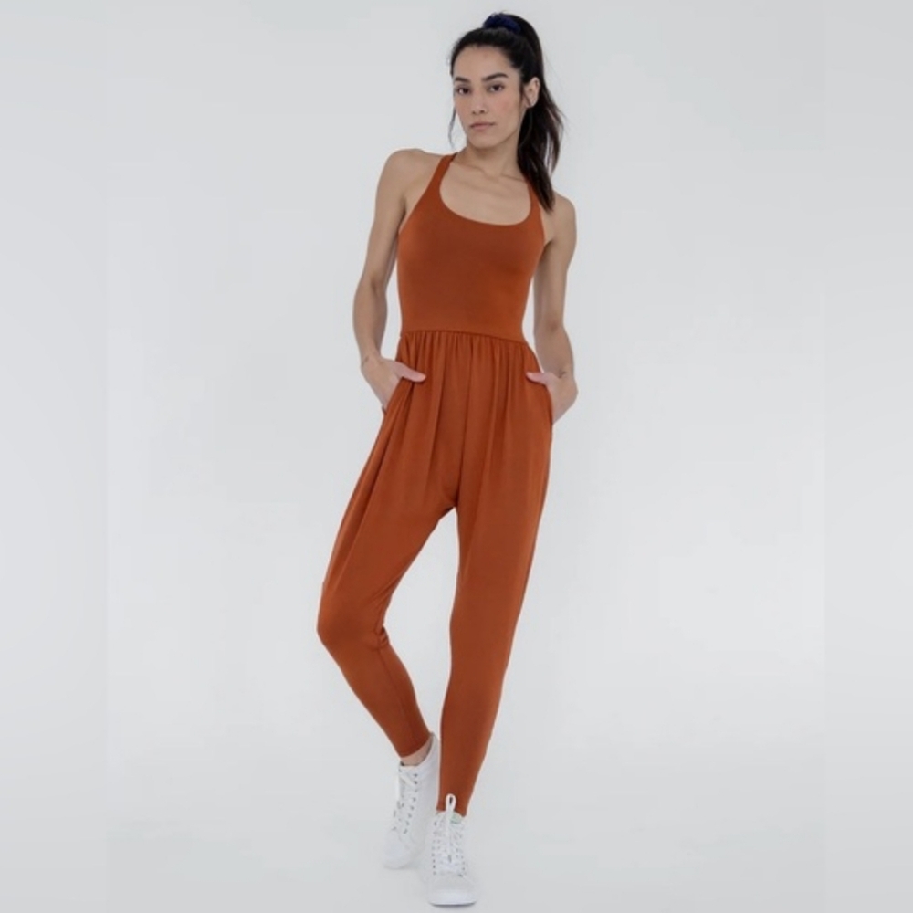 Imbodhi Bohdi Jumper Jumpsuit Clay Orange Size Small Minimalist Yoga Loungewear